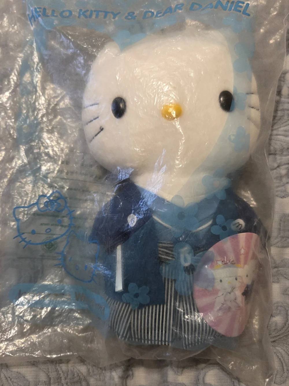 Hello Kitty Plush Bag Charm in Pink and Blue